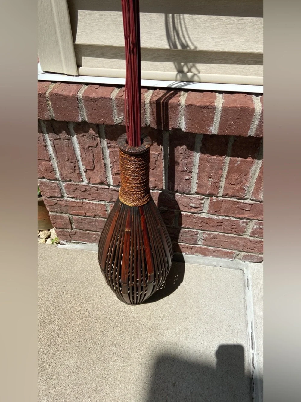 Creative Home Accents Decorative Brown Wicker Woven Floor Vase🏺NOT Water Tight